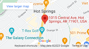 A map of hot springs, ar with the location of the golf course.