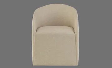 A chair with a white cover on it